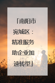 南阳市宛城区：精准服务助企业加速转型